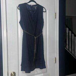 Karl Lagerfeld Tweed Dress With Chain Belt Size 14